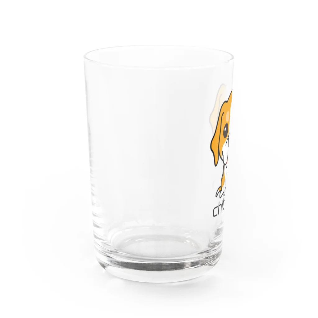 KAORIN’s TV 【ちびっこ】のスマイルビーグル chibicco (黒文字) Water Glass :left