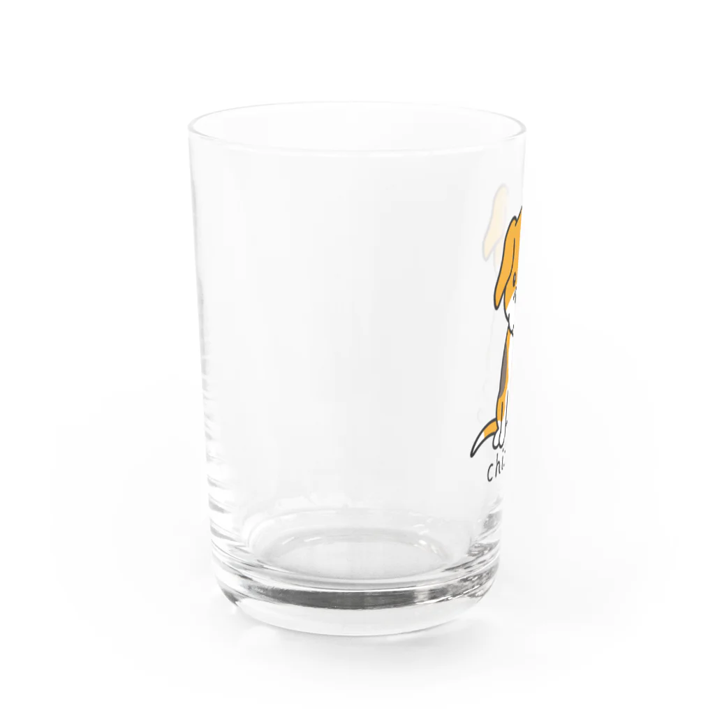 KAORIN’s TV 【ちびっこ】のぽっつんビーグル chibicco (黒文字) Water Glass :left