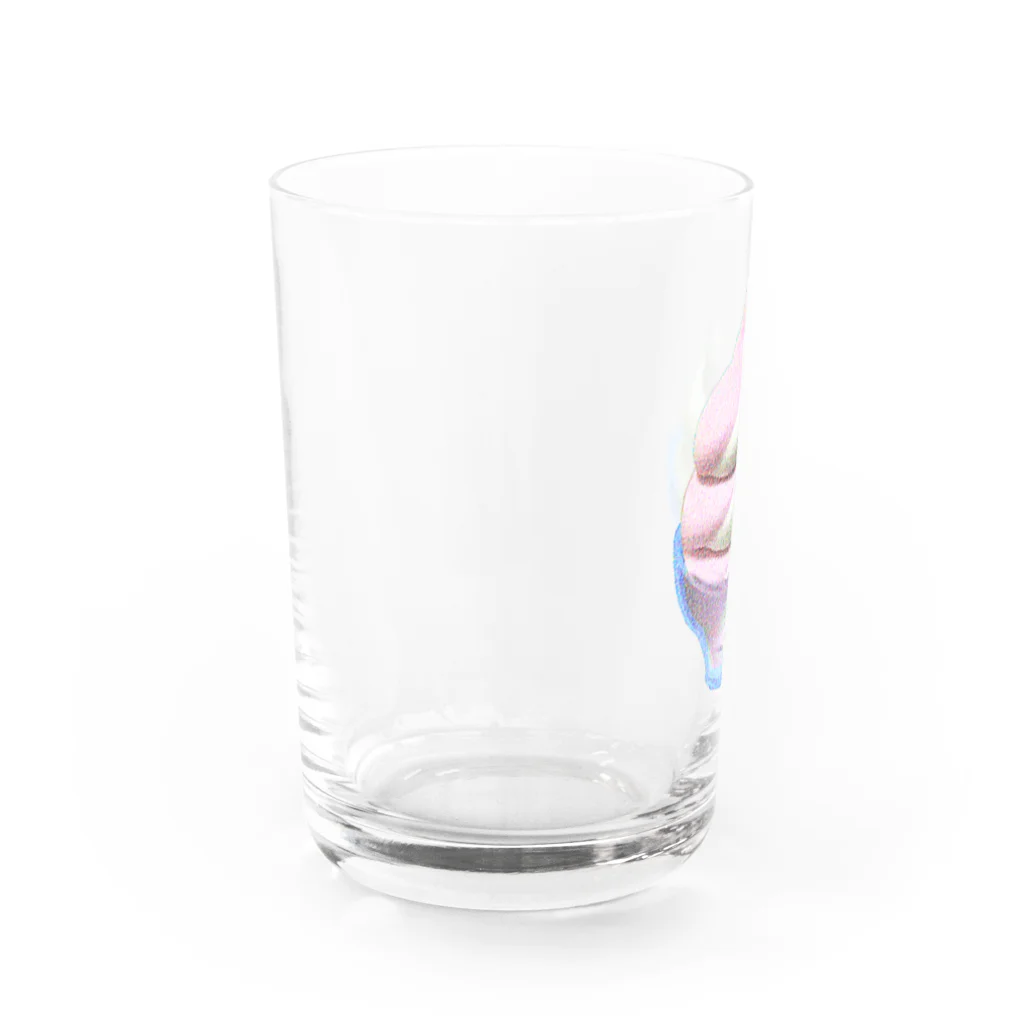 脂身通信Ｚのソフトクリーム（ストロベリーとバニラ）_220904 Water Glass :left