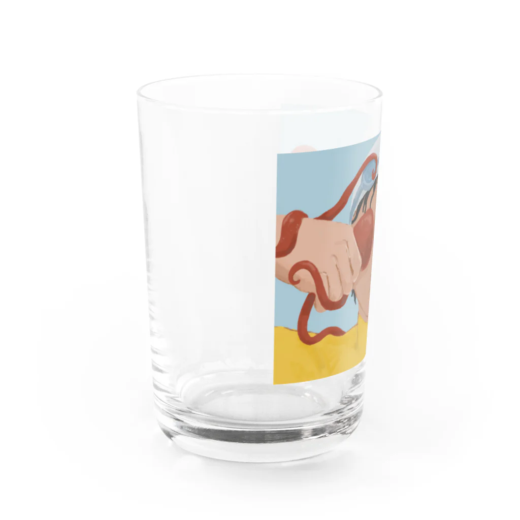 そぼろめのたこ Water Glass :left