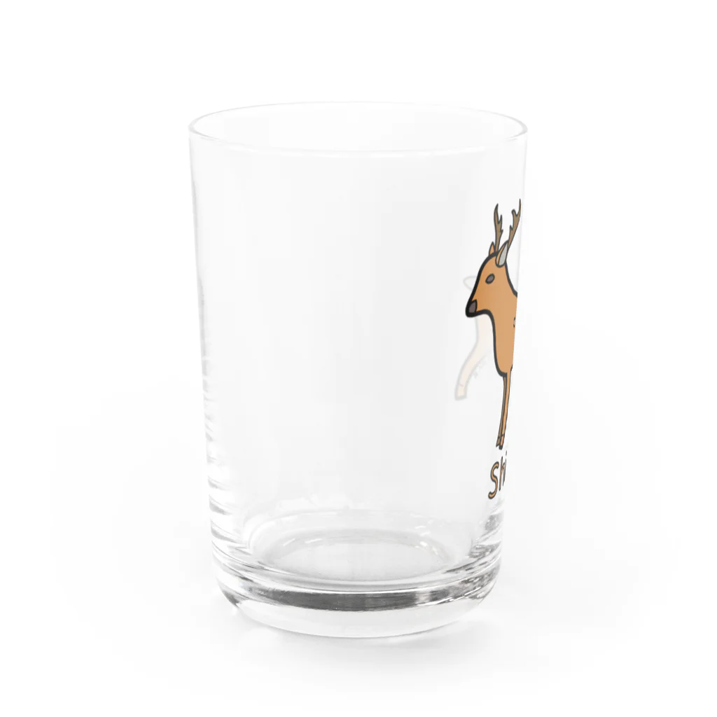 MrKShirtsのShika (シカ) 色デザイン Water Glass :left