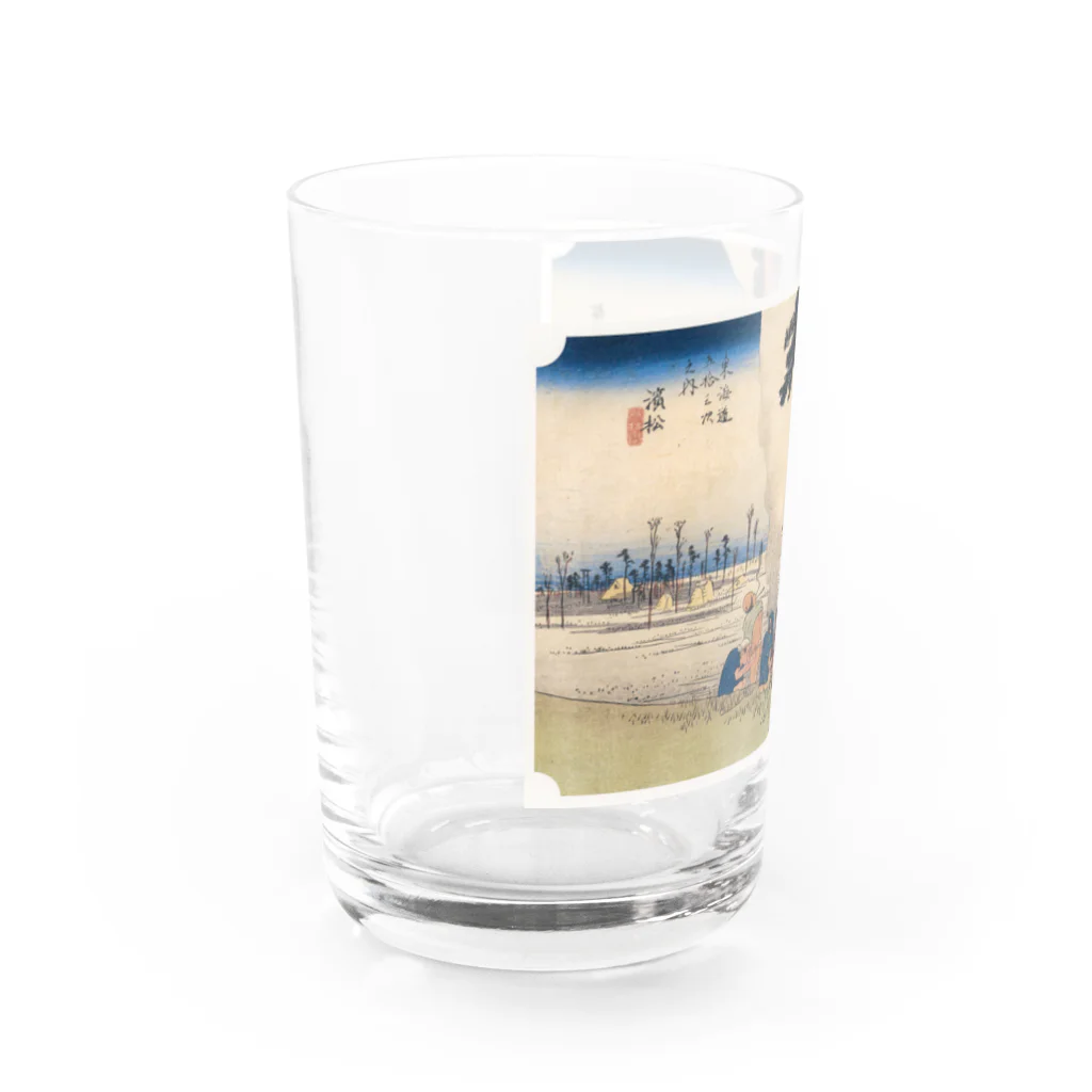 寿めでたや(ukiyoe)の広重_東海道五拾三次　濱松 冬枯ノ図 Water Glass :left