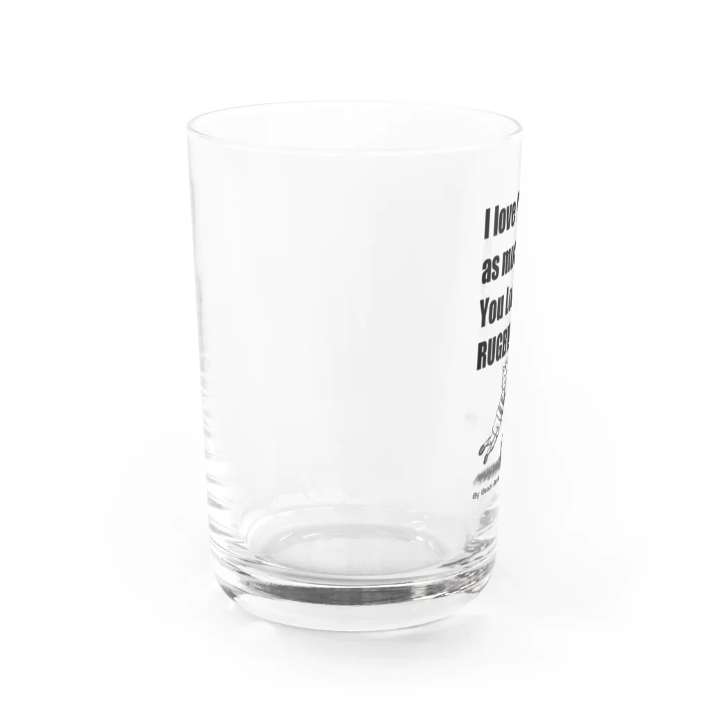 BeachBunnyのうさぎとねこ　ラグビーが好きなキミが好き Water Glass :left