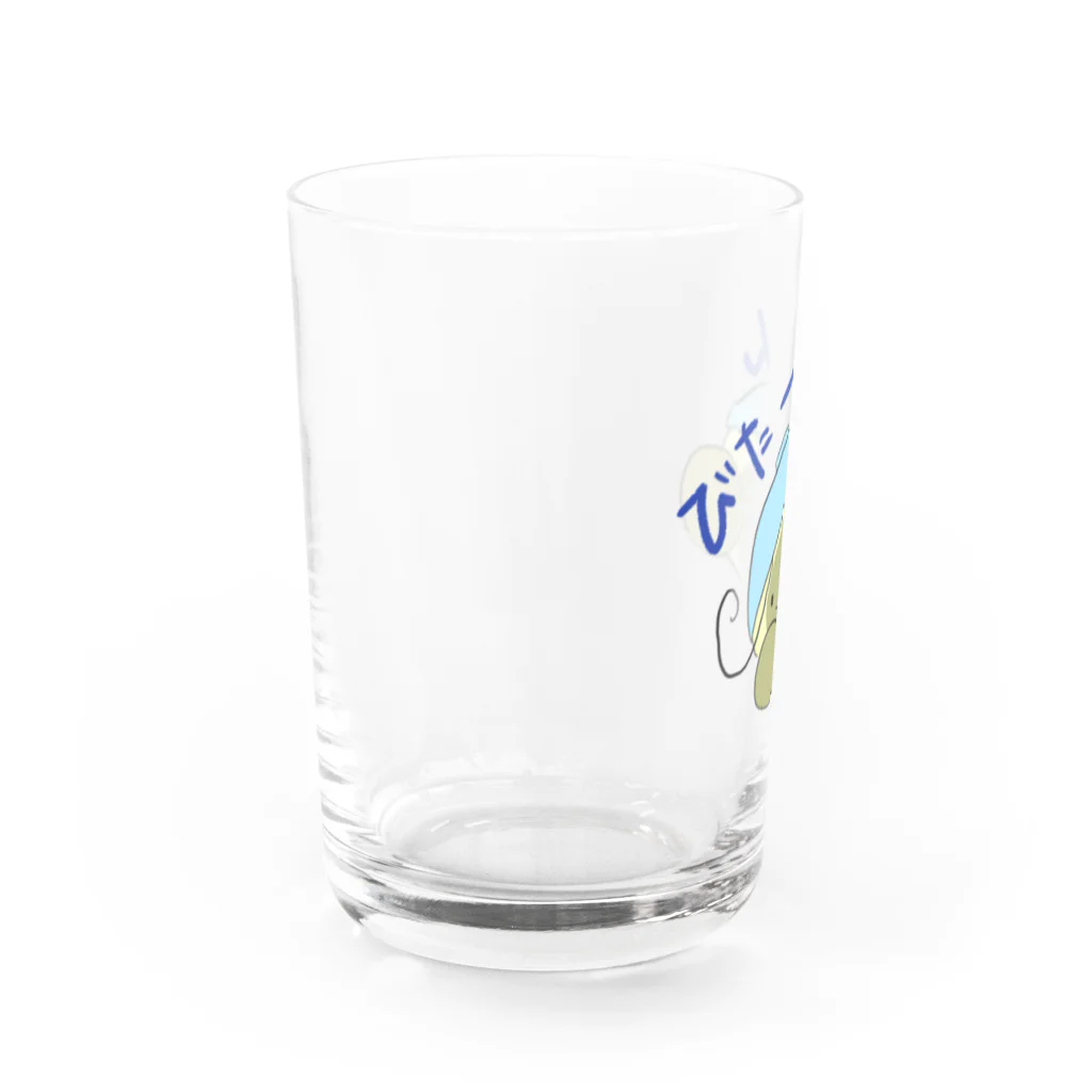 月見うどんのからしちゃん・びたーん Water Glass :left