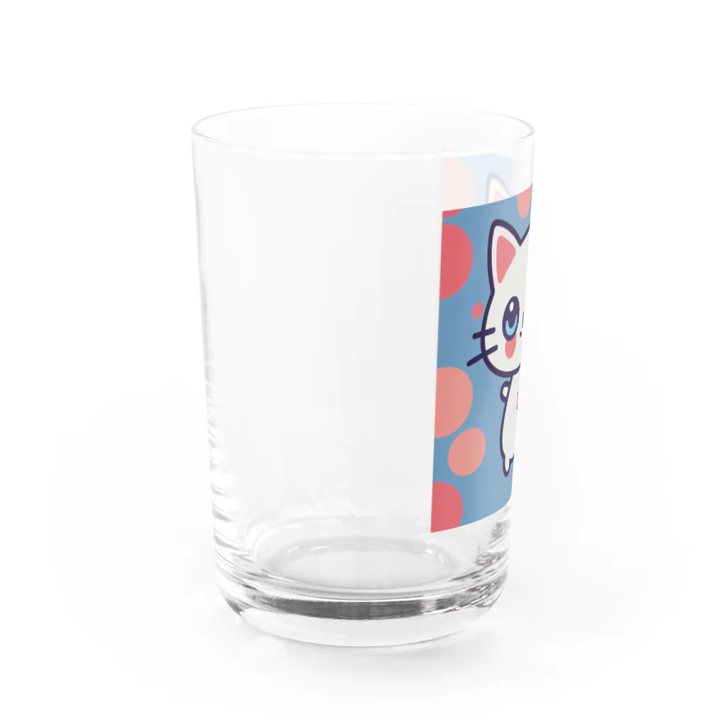 A31eの狛猫のミケ「はーとびーと」 Water Glass :left