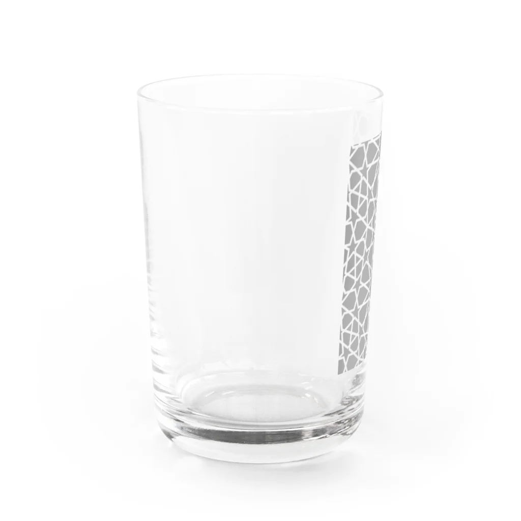 SayoShiotaのイスラム幾何学模様（グレー） Water Glass :left