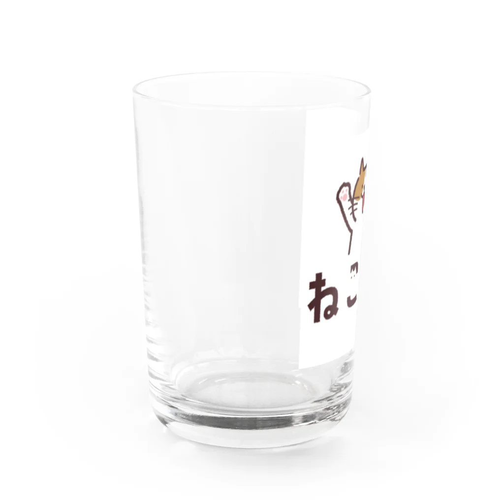 保護猫ふれあいカフェねこもふのねこもふミケさん Water Glass :left