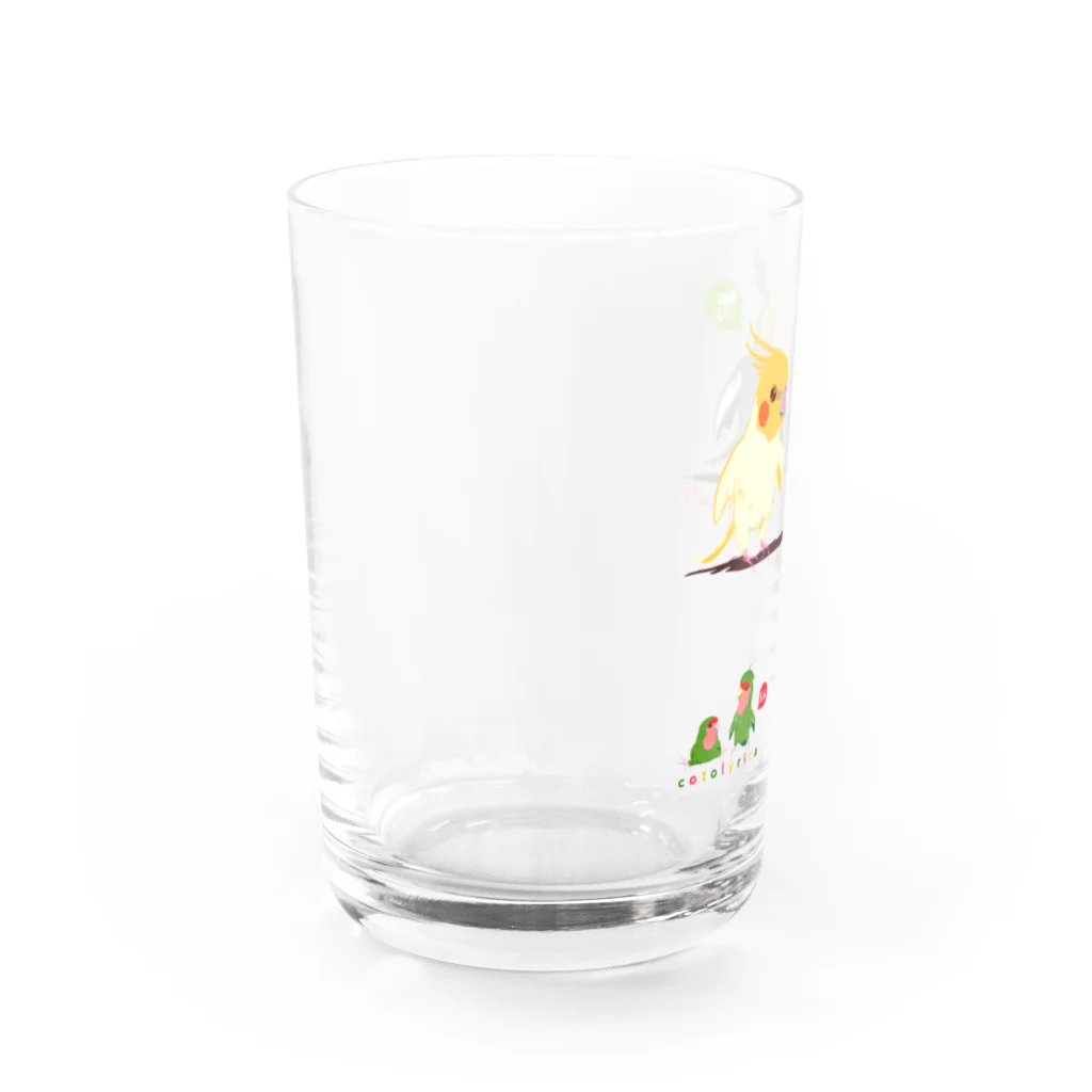 LittleLoroのどノーマルオカメインコとルチノーちょいわき 0350 Water Glass :left