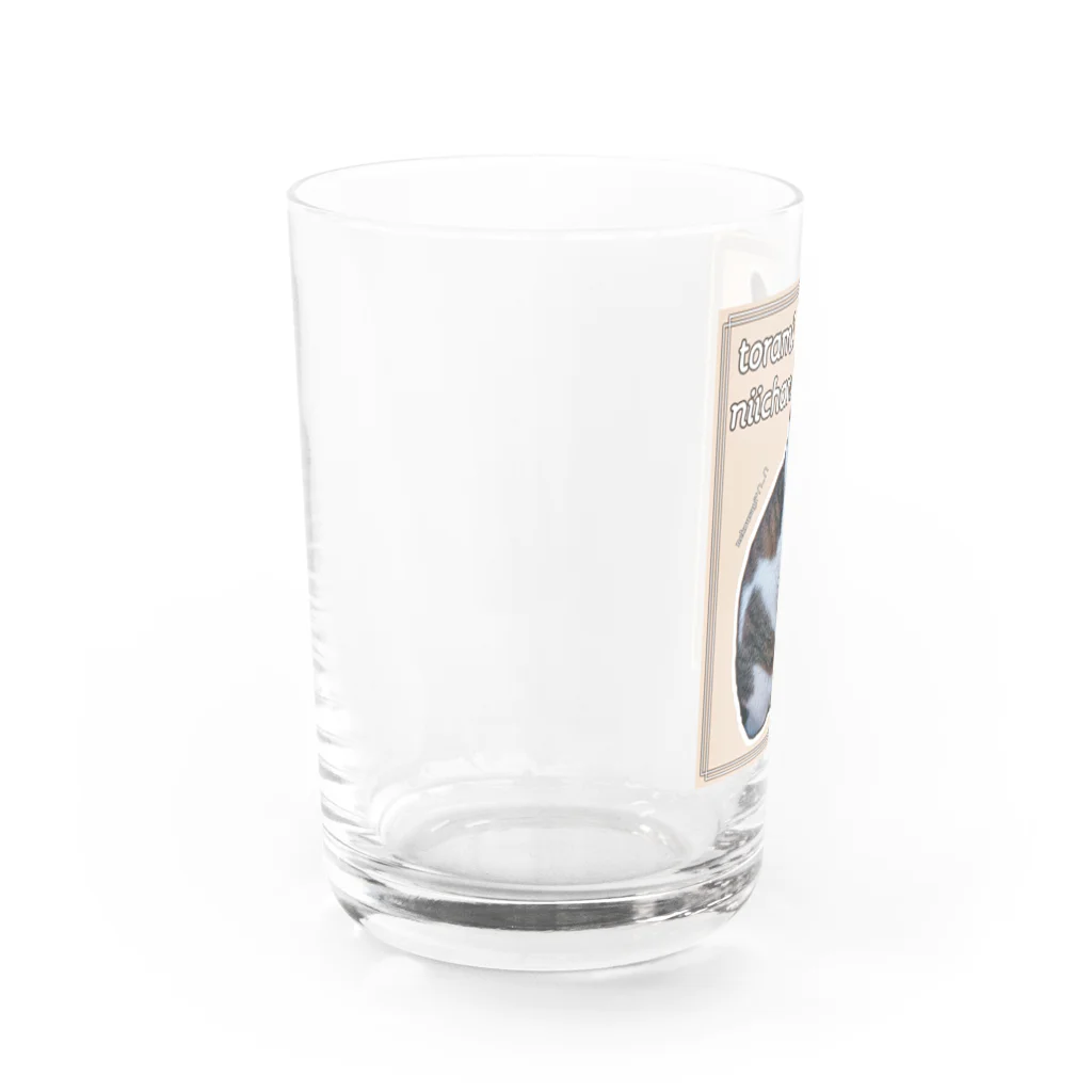 nekousagi*∩..∩のトラミ兄ちゃん自画像(ベージュ)【nekousagi*∩..∩ロゴ入りです】 Water Glass :left