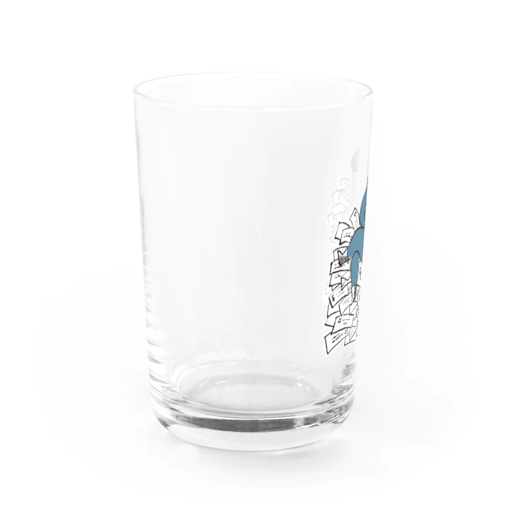 ポス山ポス夫の手紙の山とポス夫 Water Glass :left