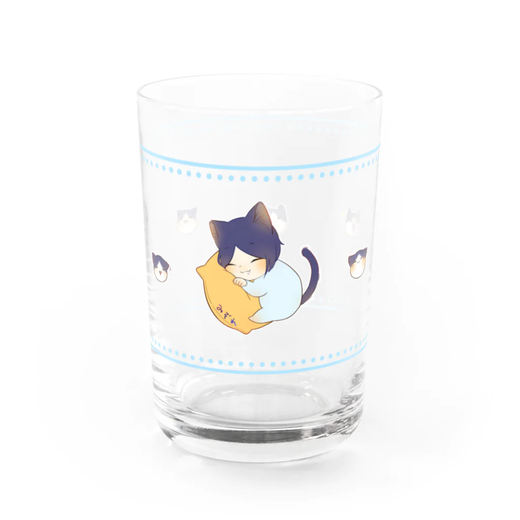 みぞれのばぶねこぐらすこっぷ(水色) Water Glass :left