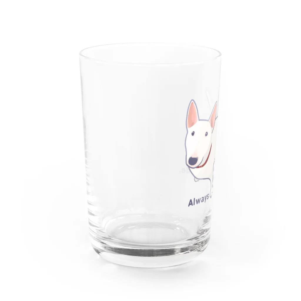 Yuraiyuのブルテリア🐾ホワイト Water Glass :left