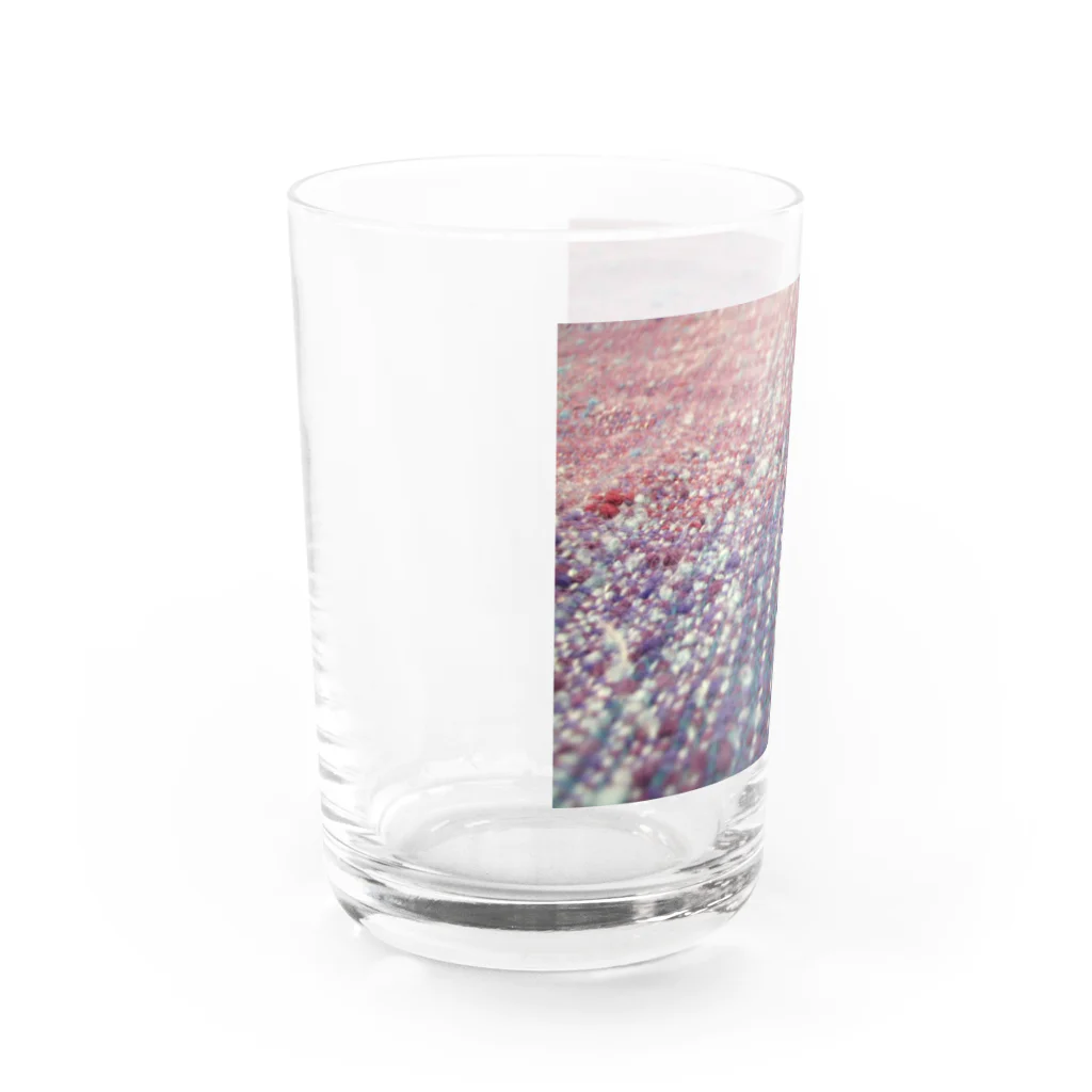 お花やさんの織物　ピンク・紫・青緑 Water Glass :left