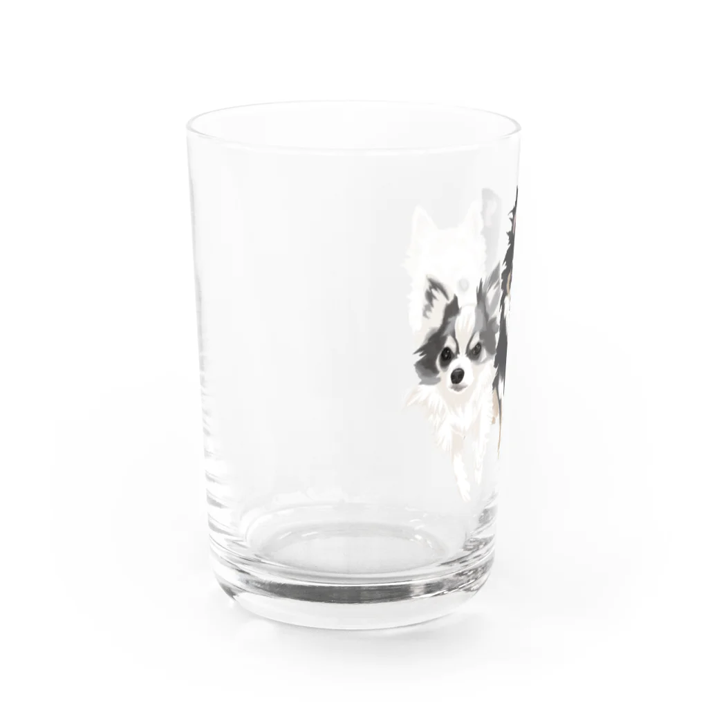 Letiのチョコ、チップ、ソラ Water Glass :left