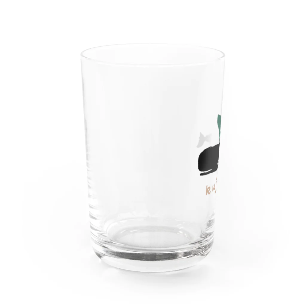 kujiraの店のkujiracamp 茶文字 Water Glass :left