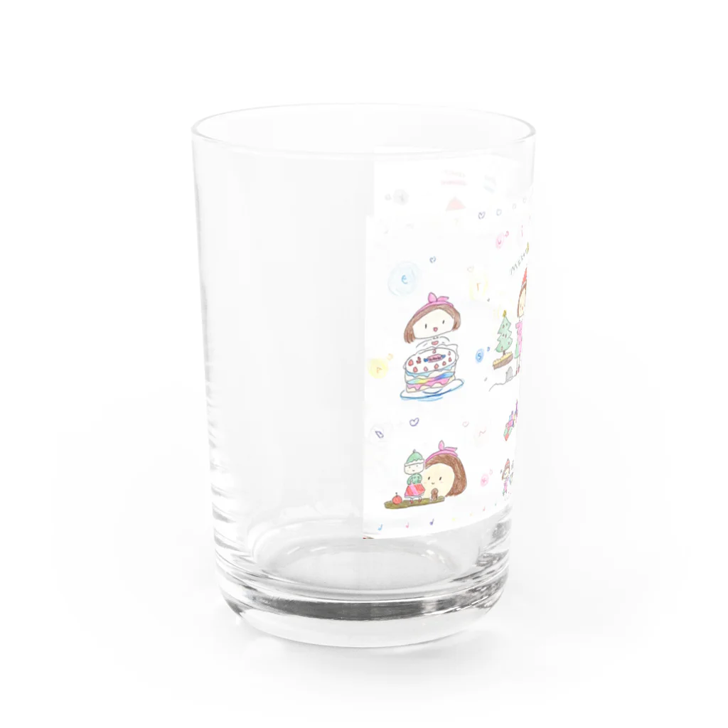 ヤマラ９のクランベリーとからすどりのクリスマス Water Glass :left