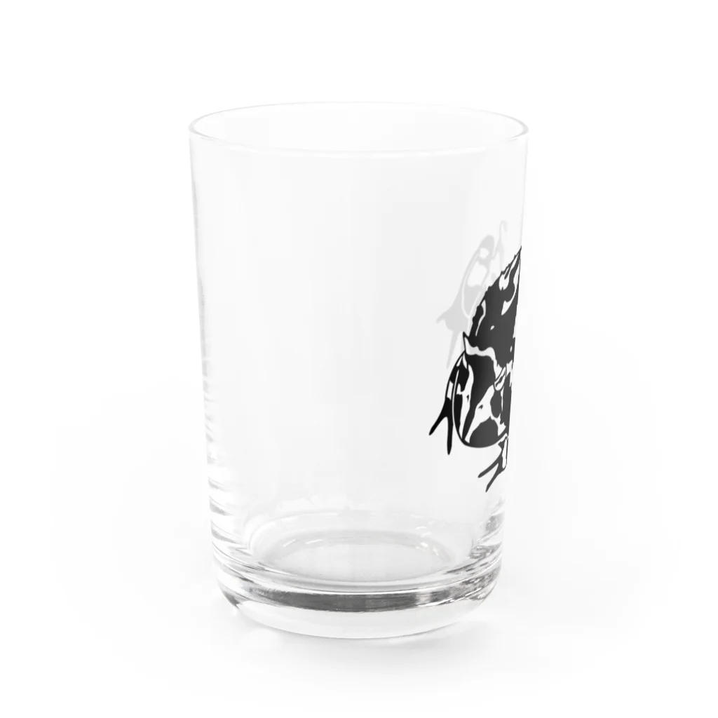 まめ★ARTのアマゾンツノガエル君 Water Glass :left