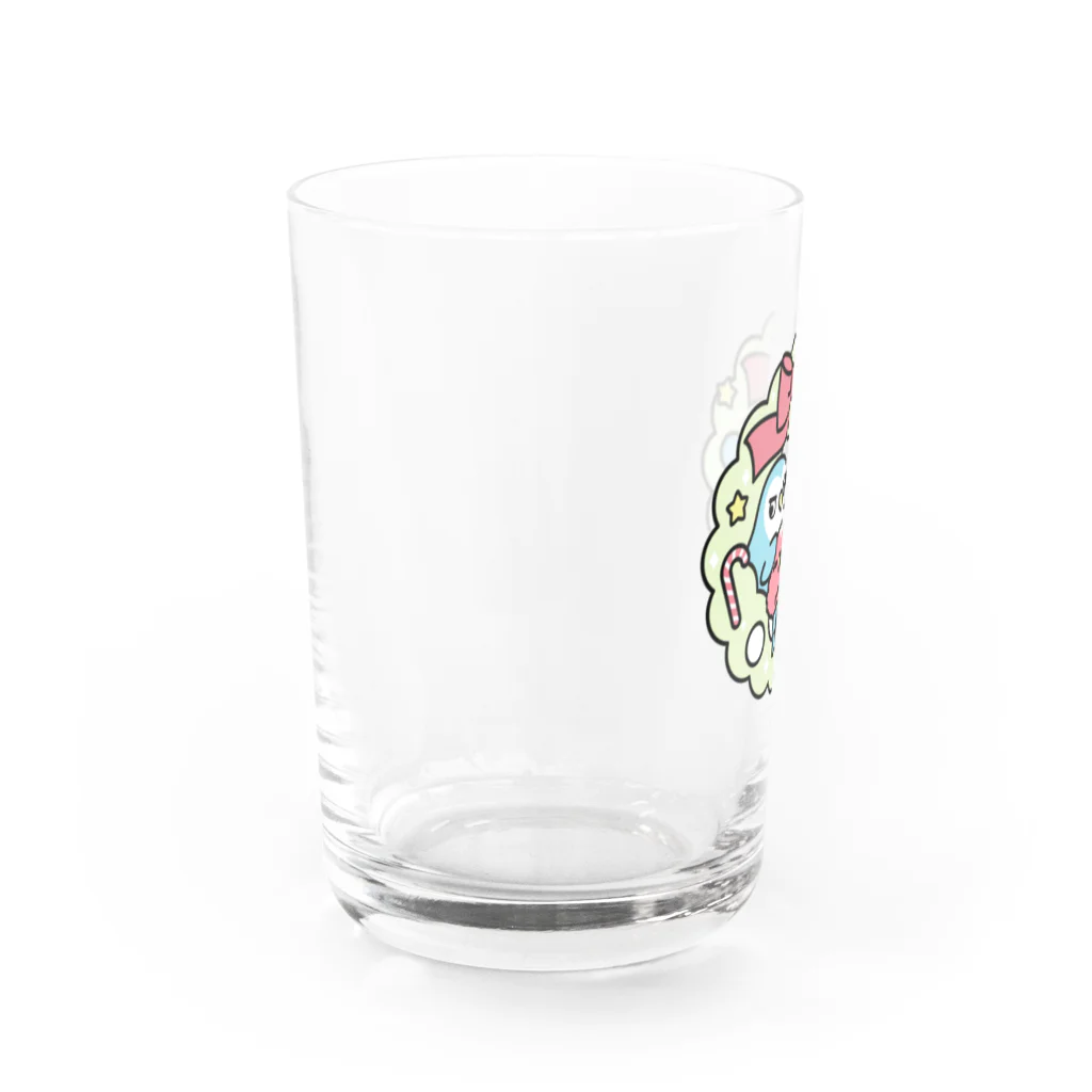 Cody the Lovebirdのクリスマスリース コザクラインコ、オカメインコ Chubby Bird Water Glass :left