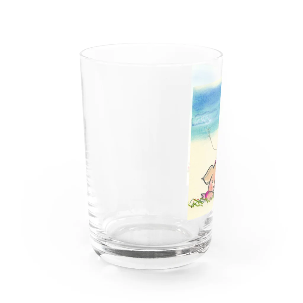 HUKUの福がいっぱいのぼくこぶた　ぼく肉にならないこぶた Water Glass :left