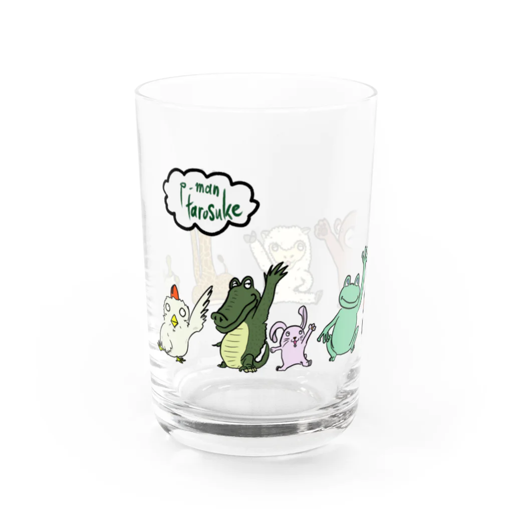 ピーマンタロスケ ✾ HEXA一本！のWelcom_Animals Water Glass :left