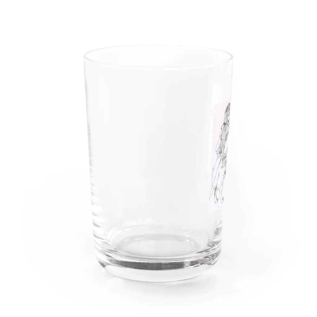 おこめっとちゃんの少女とムフロン Water Glass :left