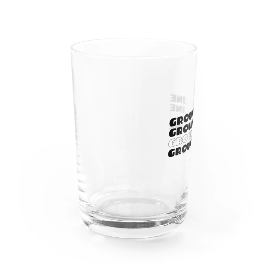  サッカー＠GROUND LINEのGROUNDLINEロゴ Water Glass :left