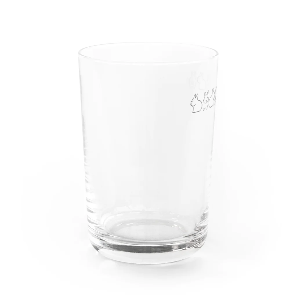 柴犬が好きなともみょんのうさぎがくるくる Water Glass :left