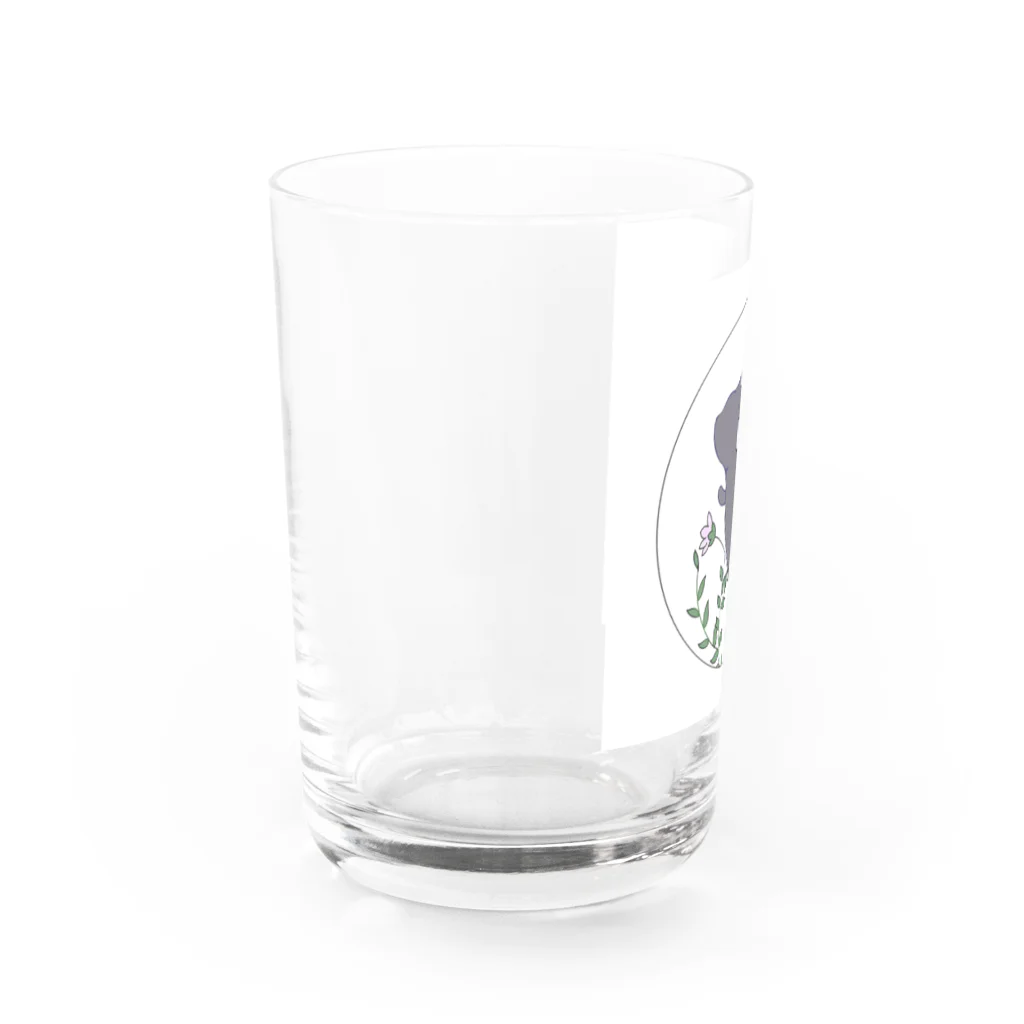 猫の手貸しますの草と猫 Water Glass :left