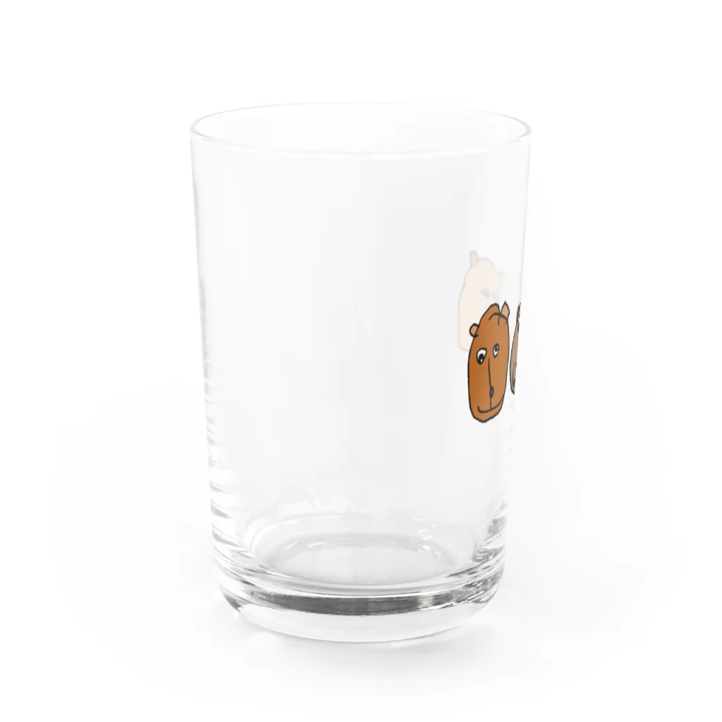 haru_kumaのくまブラザーズ(カラー) Water Glass :left