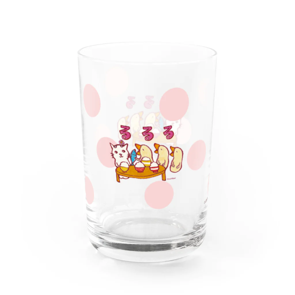 ネコのうーたんになりたいくちばしショップのるるる♪どっと Water Glass :left