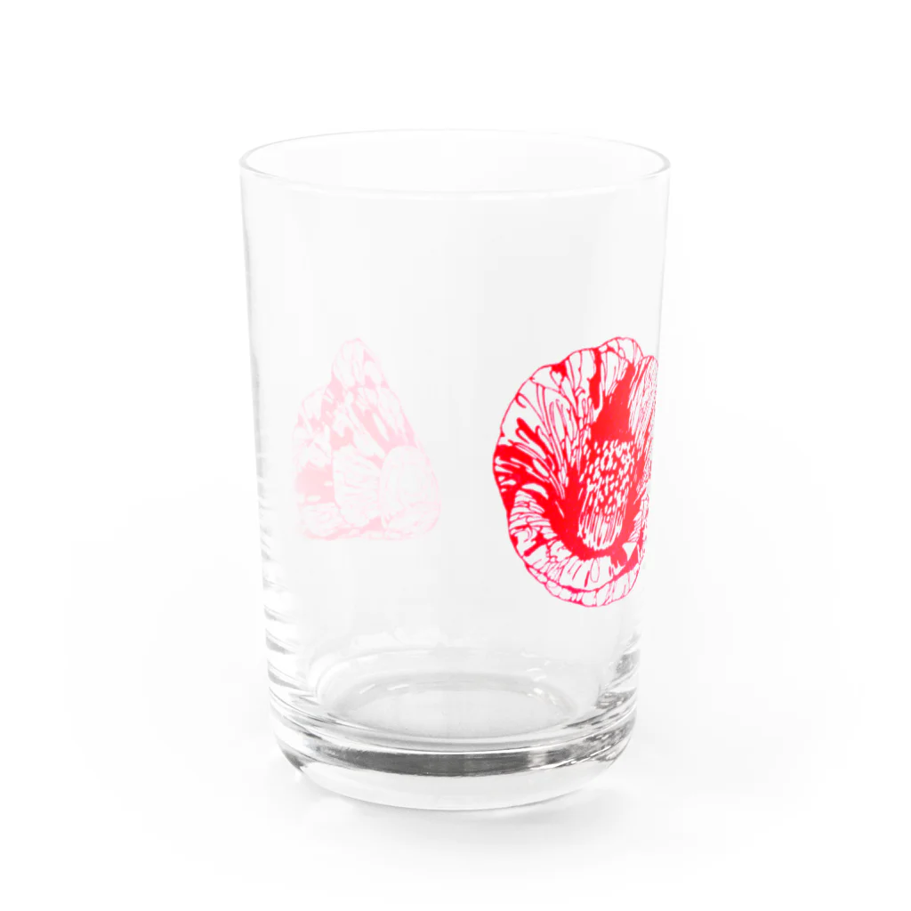 MAIKOの椿のグラス グラス左面