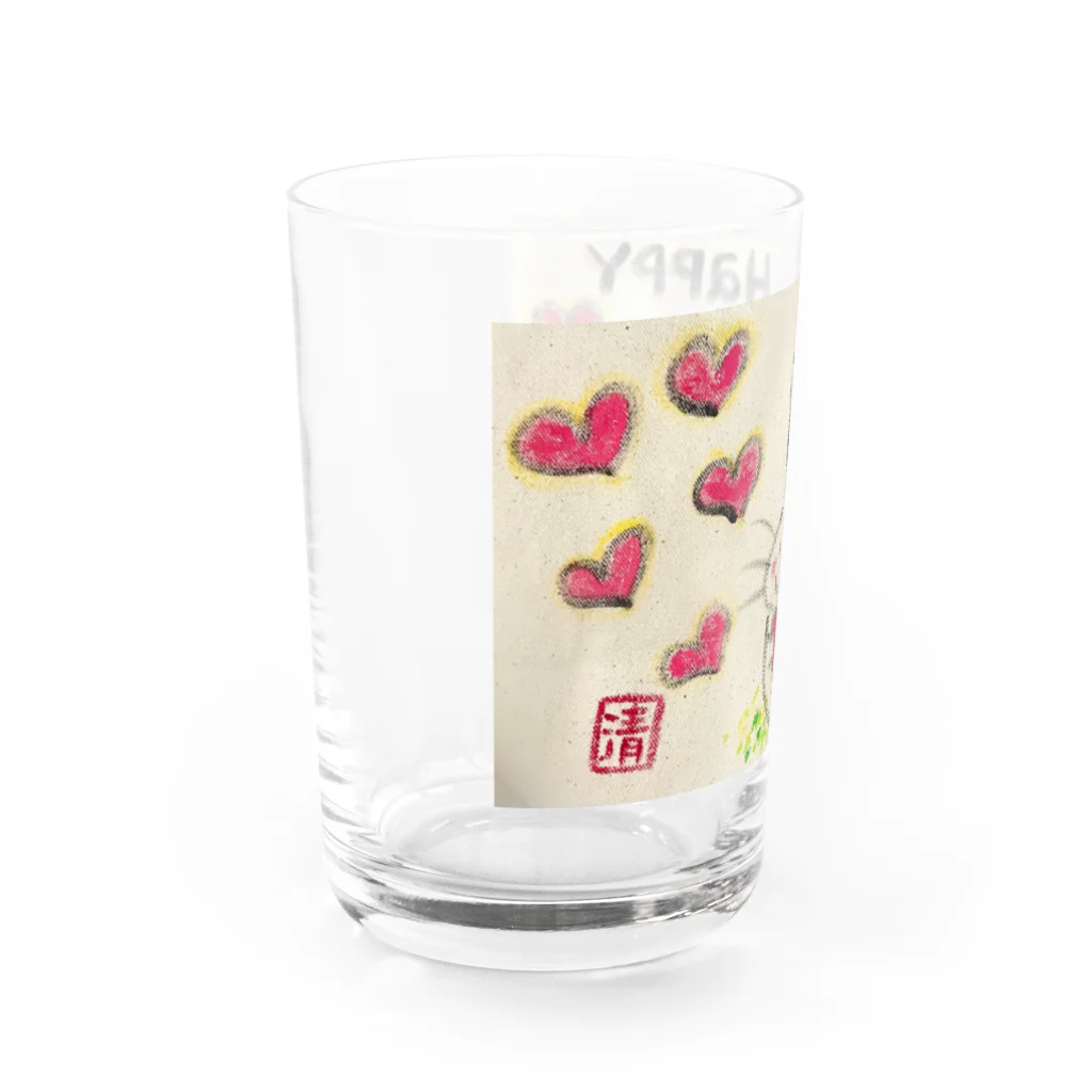 KIYOKA88WONDERLANDのうさぎちゃん。HAPPY Water Glass :left