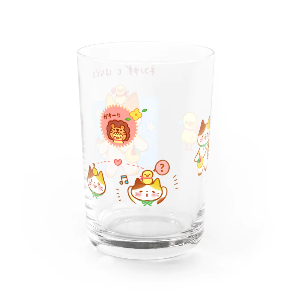 sakura sorako.のネコノゆず & はなピヨ Water Glass :left