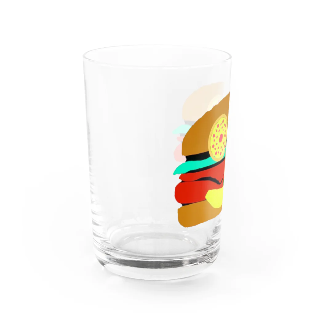 JSMMのピザの目バーガー Water Glass :left