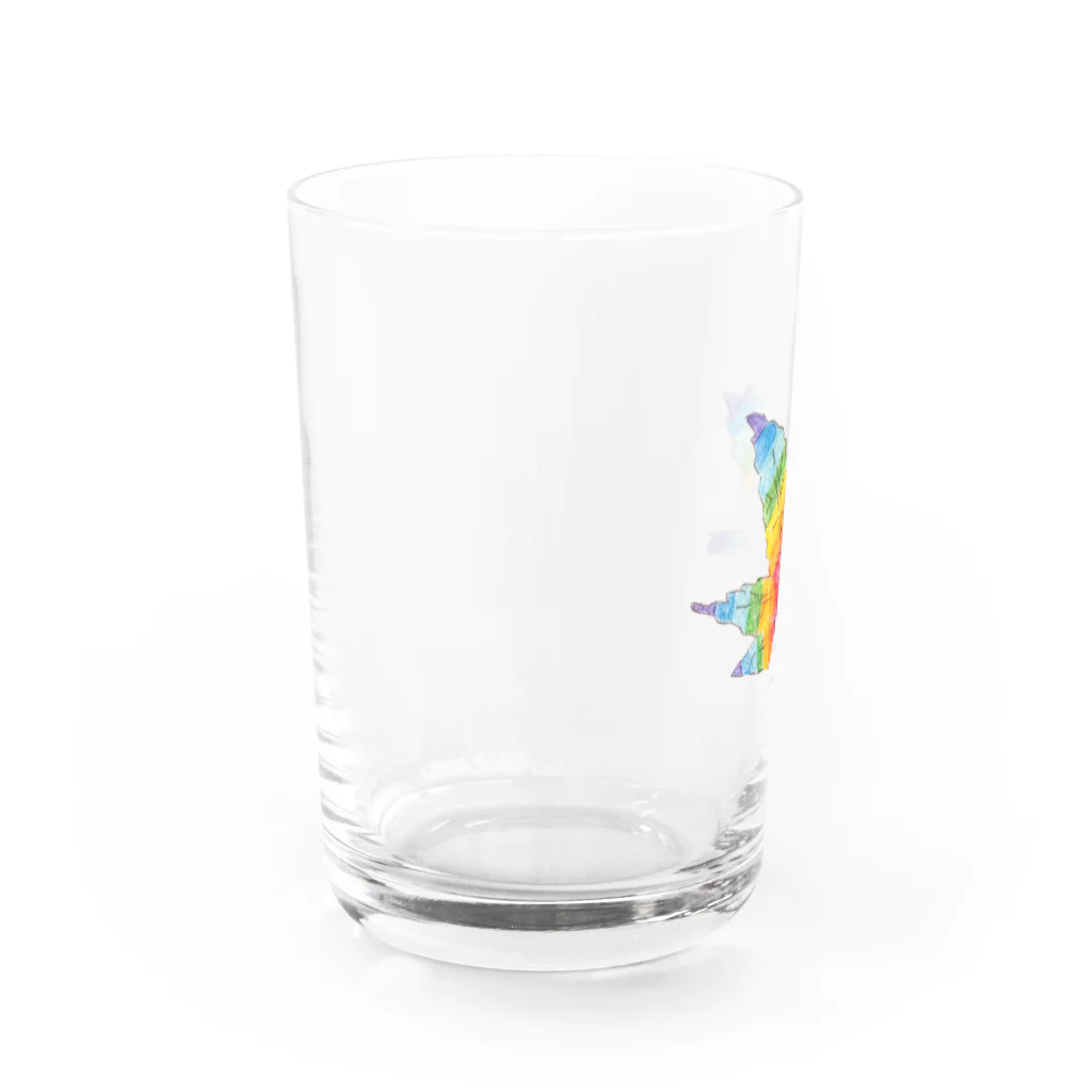 NANASHOPの虹色のもみじ(レインボーメープルリーフ) Water Glass :left