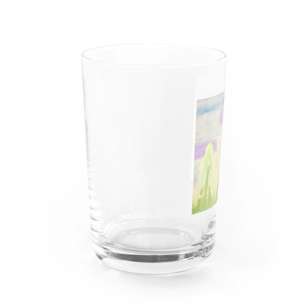 家の中の蛙 SUZURI店／森本の緩やかと穏やかは違う（正方形） Water Glass :left