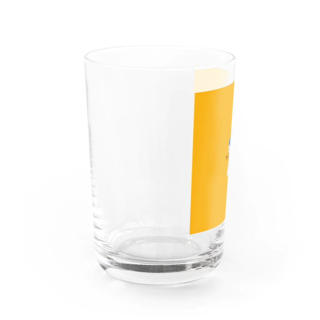 海月と海老の控えめなエビ愛_正方形ver. Water Glass :left