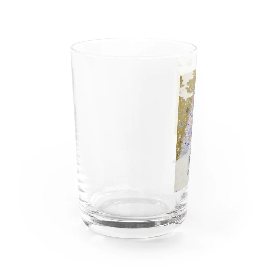 kerokoro雑貨店のシマエナガのメリークリスマス Water Glass :left