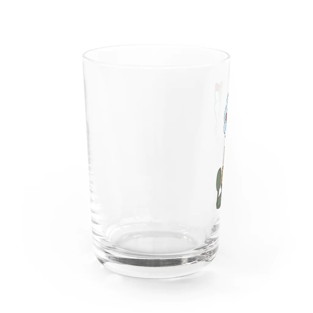 mikitoartの体重を気にする熊 Water Glass :left