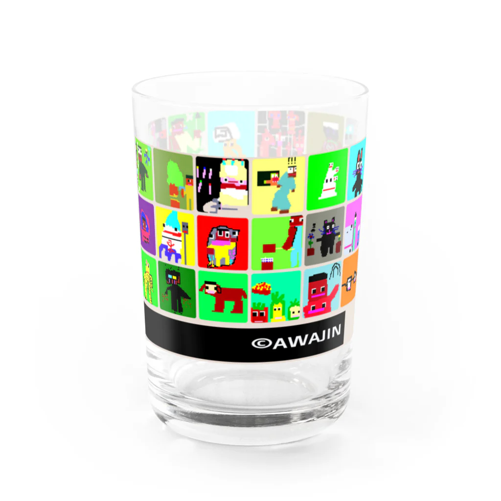 泡人FAMILIA🐩フィジカルマーケットの泡人FAMILIA　ピクセルアートグラス Water Glass :left