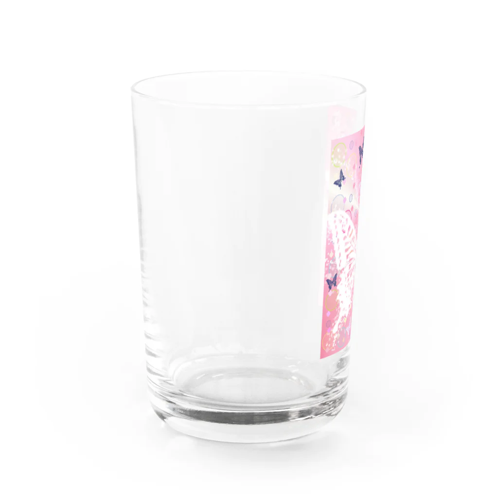 Ｒinkのデカ蝶さん Water Glass :left