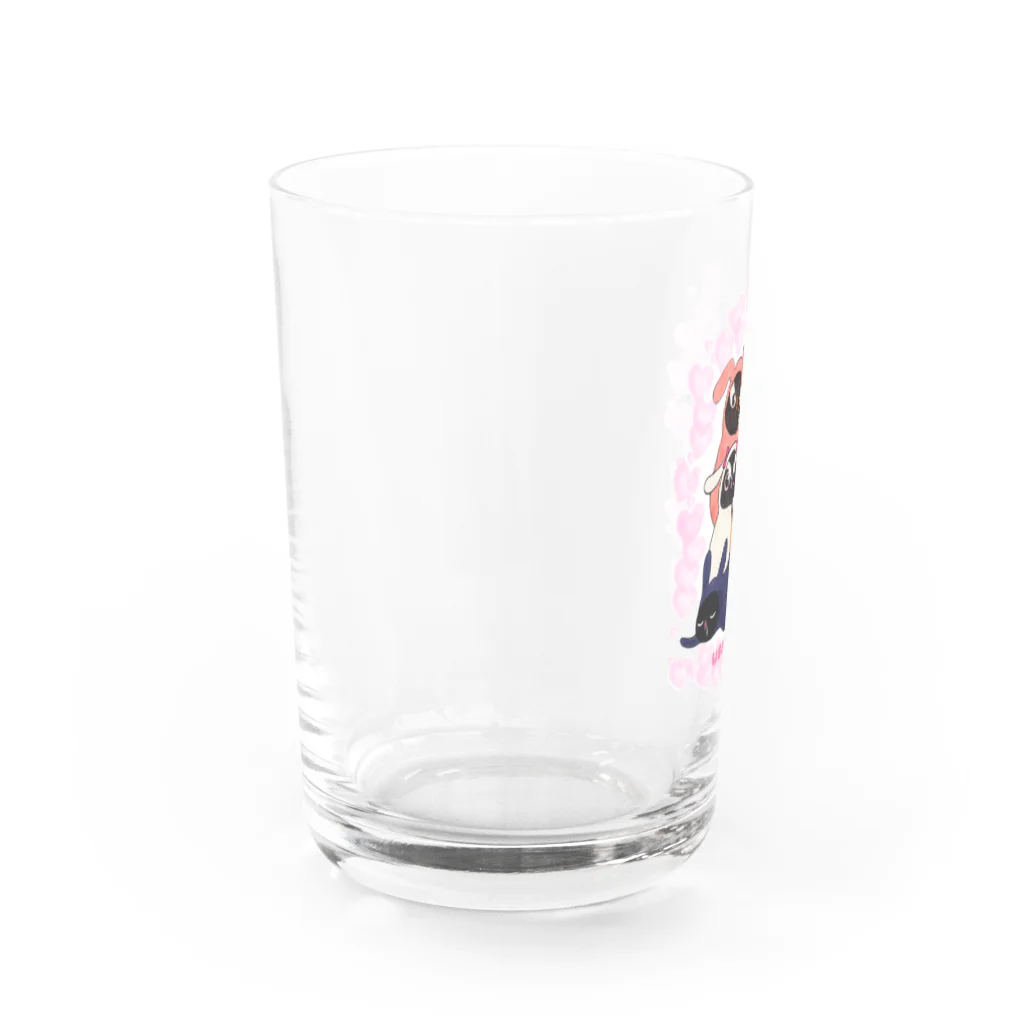 ヤママユ(ヤママユ・ペンギイナ)のうさぺん。(ハートフレーム) Water Glass :left