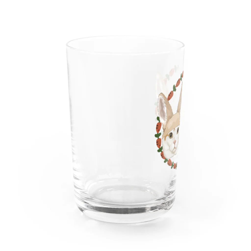 みきぞーん｜保護猫 ミッキー画伯と肉球とおともだちのrin tama usagi Water Glass :left