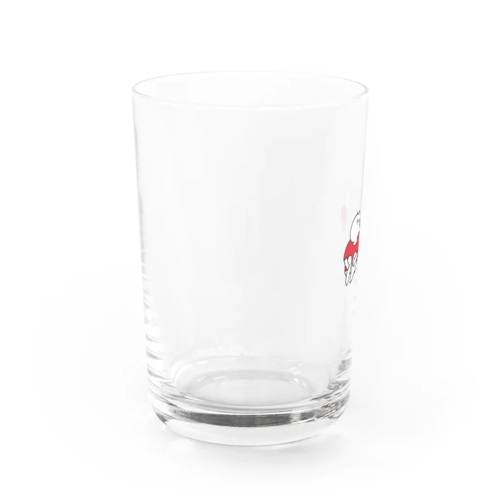 路地裏のくま×くま(赤Tシャツ) Water Glass :left