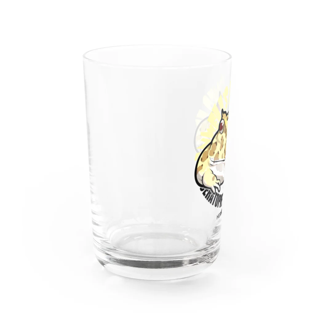 HERP MODA by ヤマモトナオキのツノガエル/イエロー Water Glass :left