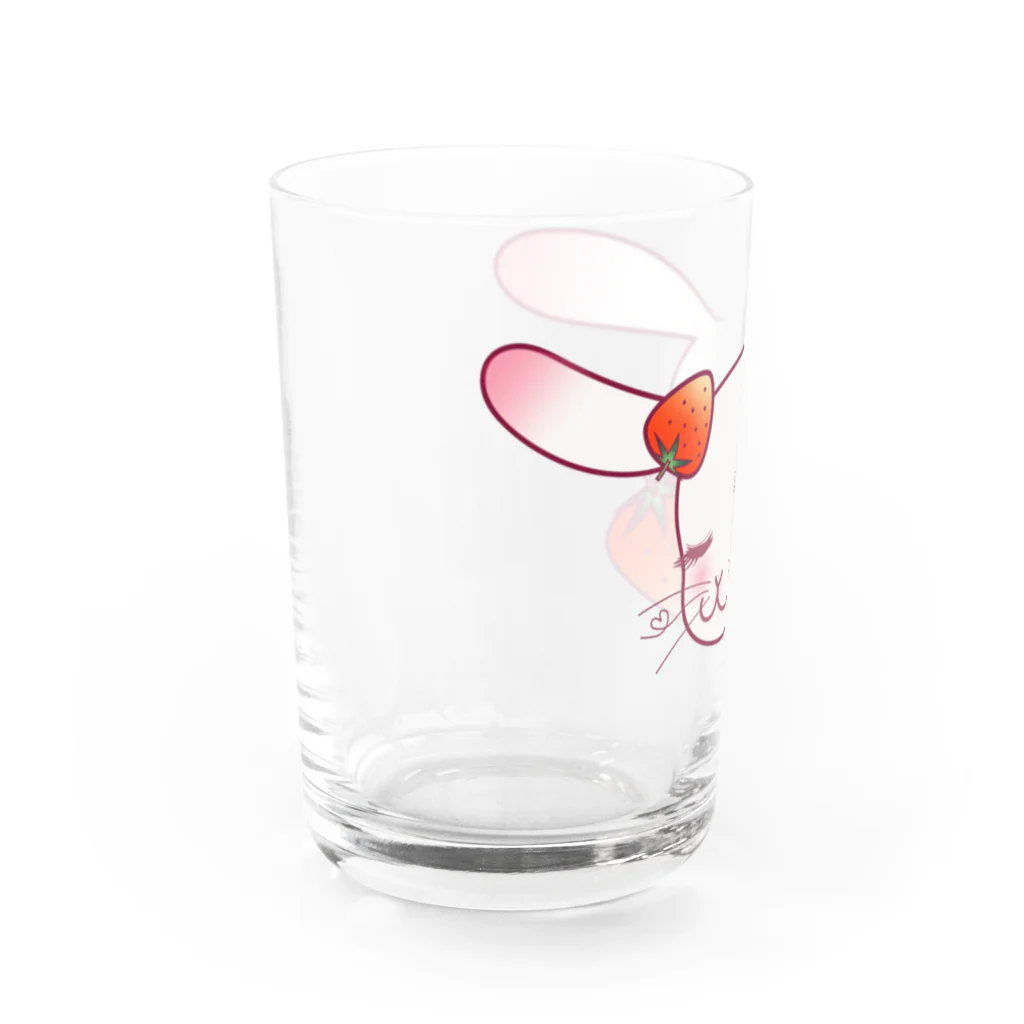 Rabbitflowerの♥らびこ♥イチゴデザイン Water Glass :left