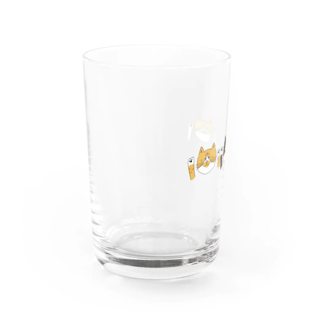 お髭ちゃんのおみせ。のなかよし3にゃんず Water Glass :left