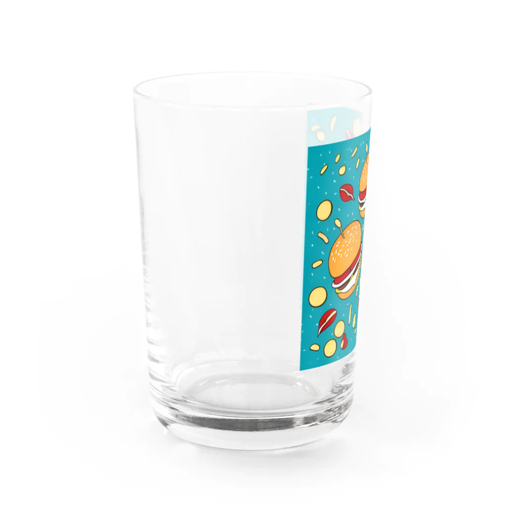 TokyoFridayNightの空飛ぶハンバーガー Water Glass :left