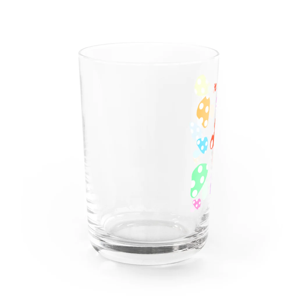 ポイズン抹茶のいろいろキノコ Water Glass :left