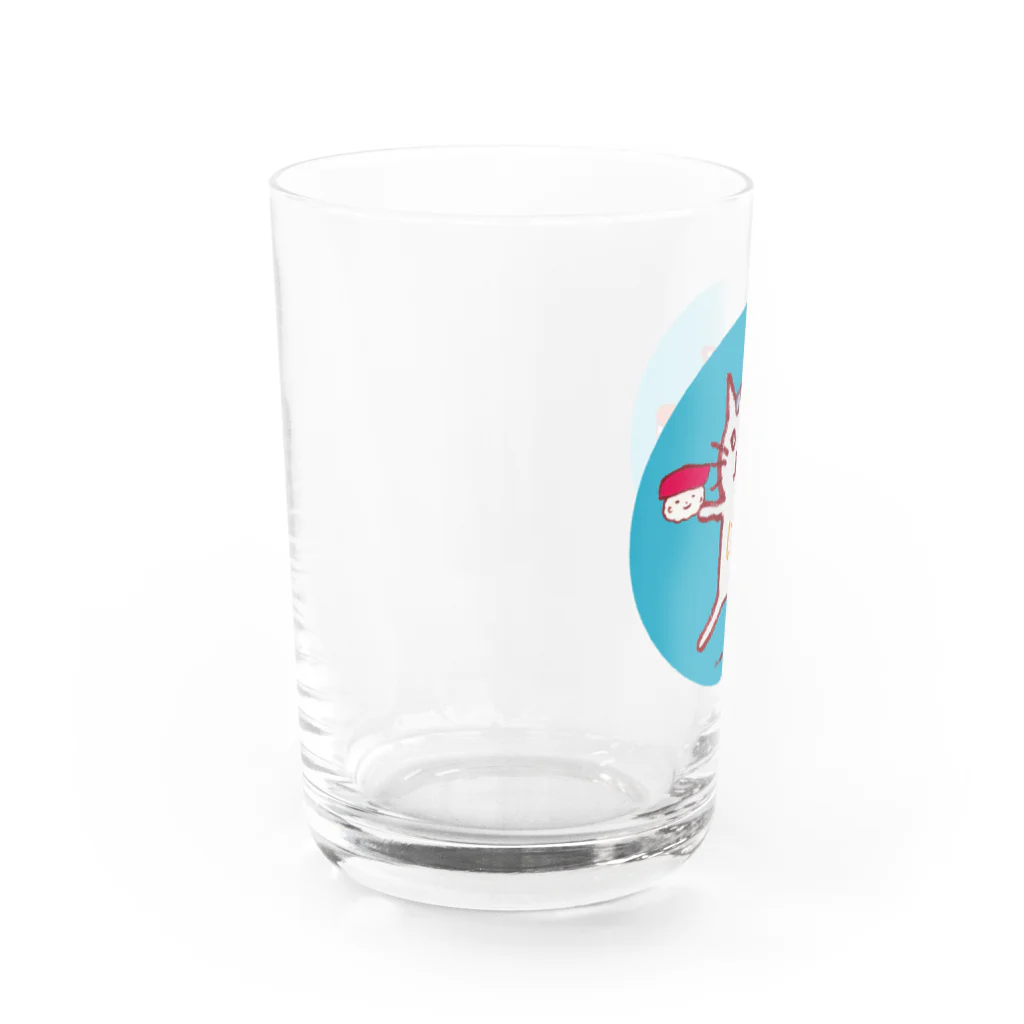 ネコのうーたんになりたいくちばしショップの「にゃすし又はすしにゃ」すし好き専用 Water Glass :left